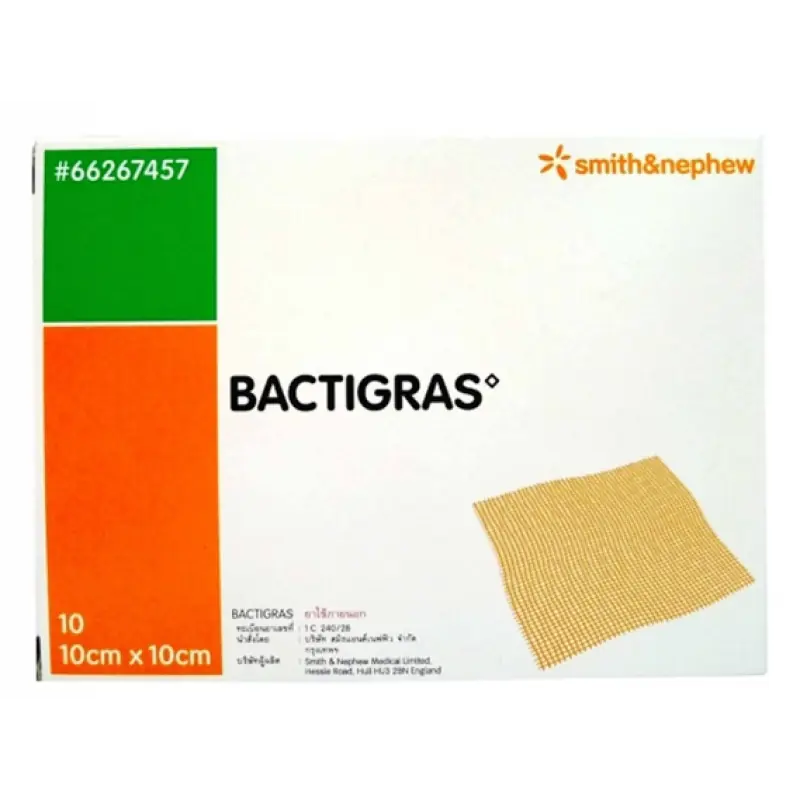 Bactigras Antiseptik Sargı Bezi 10x10 cm ürün ve ambalaj