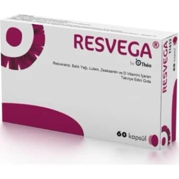 Resvega Kapsül Resveratrol Balık Yağı Lutein Zeaksantin D Vitamini Takviyesi 60 Kapsül