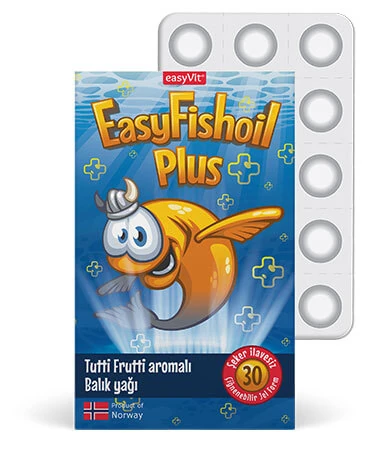Easyvit EasyFishoil Plus Balık Yağı Çiğnenebilir Jel Tutti Frutti 30 Adet