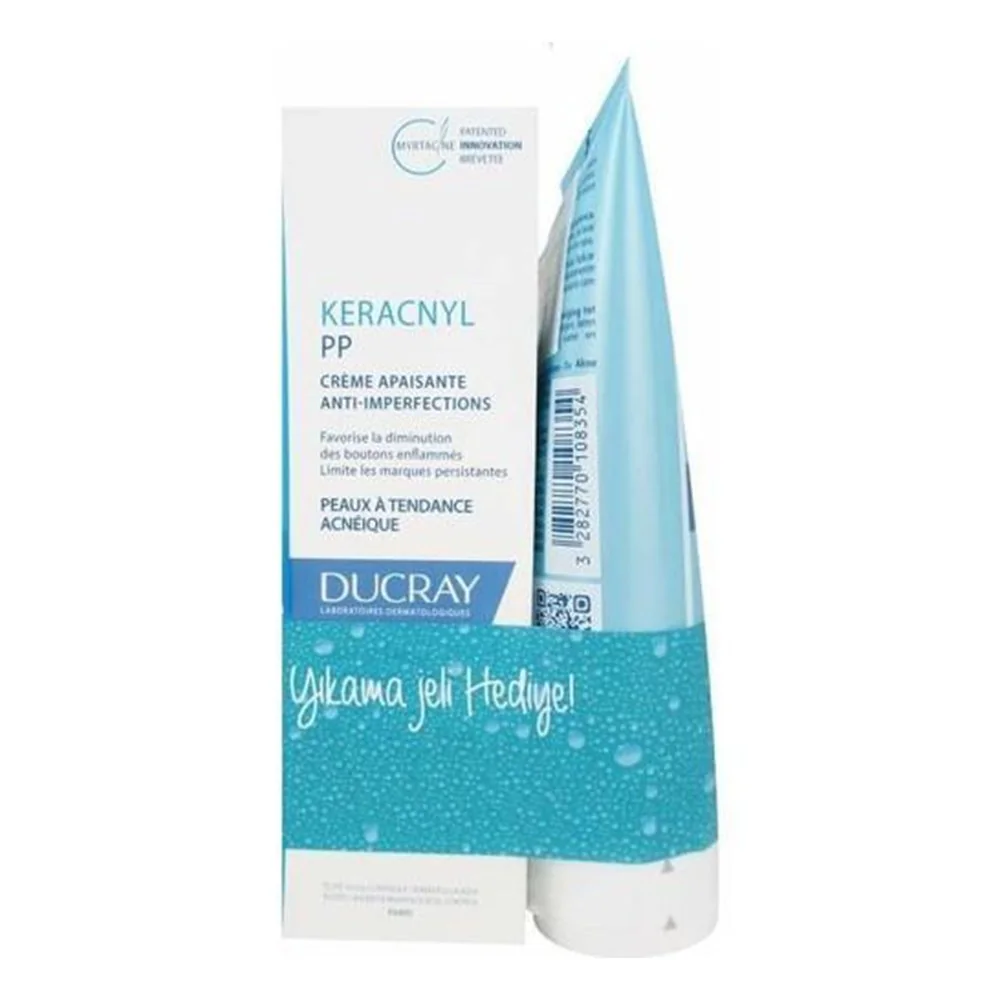 Ducray Keracnyl PP+ Krem 30 ml + Keracnyl Jel 40 ml Hediye cilt üzerinde kullanım