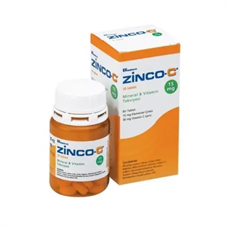 Berko Zinco-C Film Tablet 15 mg 30 Tablet kutu ve ambalaj