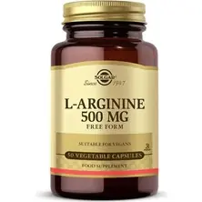 Solgar L-Arginine 500 mg L-Arjinin Takviyesi 50 Kapsül kutu ve ambalaj