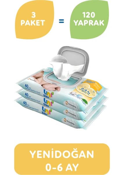 Uni Baby Islak Mendil Yenidoğan 0-6 Ay 3'lü faydaları ve kullanım alanları
