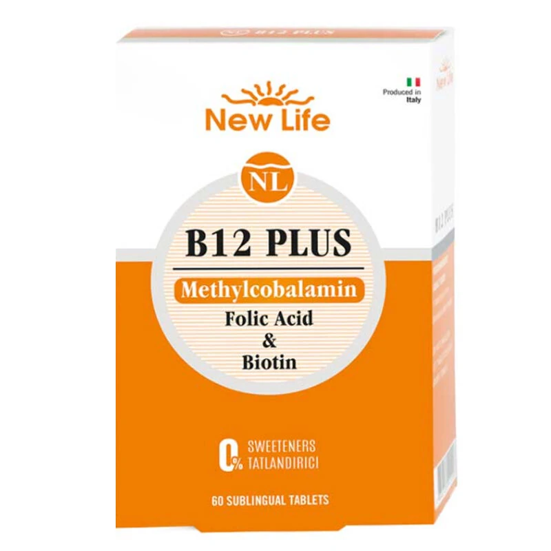 New Life B12 Methyl Plus Metilkobalamin Folik Asit Biotin 60 Tablet