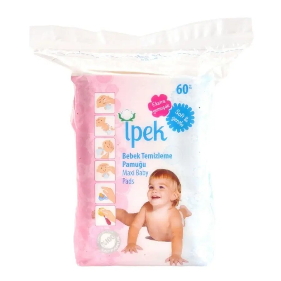 İpek Pamuk Maxi Bebek Pedi 60'lı ürün ambalajı