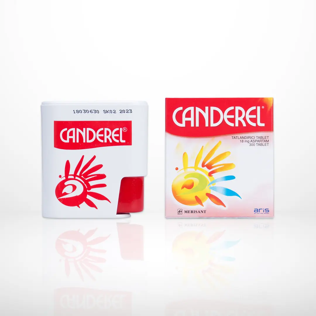 Canderel Tatlandırıcı Tablet Aspartam İçerikli 300 Adet (Ekonomik Boy) kutu ve ambalaj