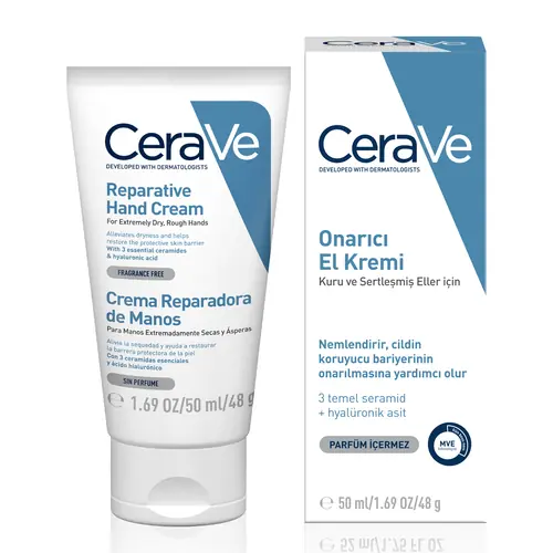 CeraVe Onarıcı El Kremi Çok Kuru ve Çatlamış Eller İçin 50 ml ürün ambalajı
