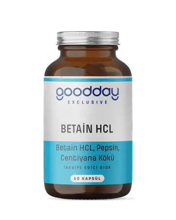 GoodDay Exclusive Betain HCL Kapsül Pepsin ve Centiyana Kökü 60 Kapsül