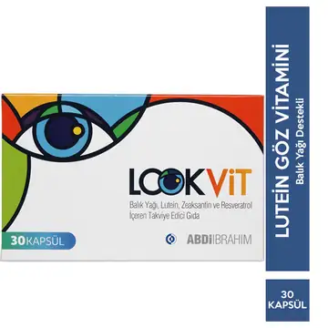 Lookvit Kapsül Balık Yağı Lutein Zeaksantin Resveratrol Takviyesi 30 Kapsül