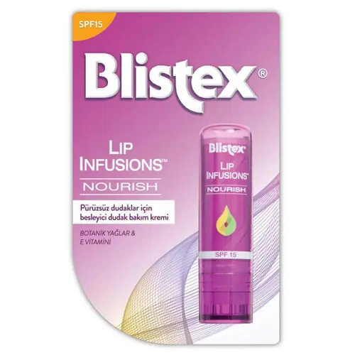 Blistex Lip Infusions Nourish Dudak Bakım kutu ve ambalaj
