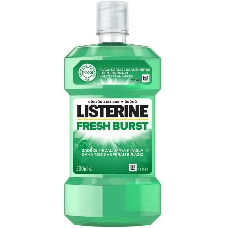 Listerine Fresh Burst Ferahlatıcı Ağız Bakım Suyu 500 ml ürün ambalajı