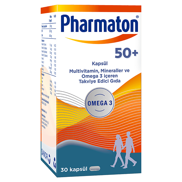 Pharmaton 50+ Multivitamin Mineral Omega 3 Takviyesi 30 Kapsül