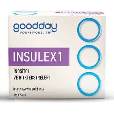 GoodDay Fonksiyonel Tıp InsulEX 1 Saşe İnositol ve Bitki Ekstreleri 30 Saşe kutu ve ambalaj