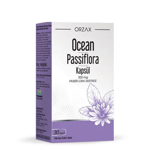 Orzax Ocean Passiflora Kapsül 30 Kapsül kutu ve ambalaj