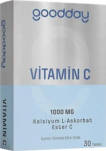 GoodDay Vitamin C 1000 mg Tablet (Kalsiyum L-Askorbat) 30 Tablet