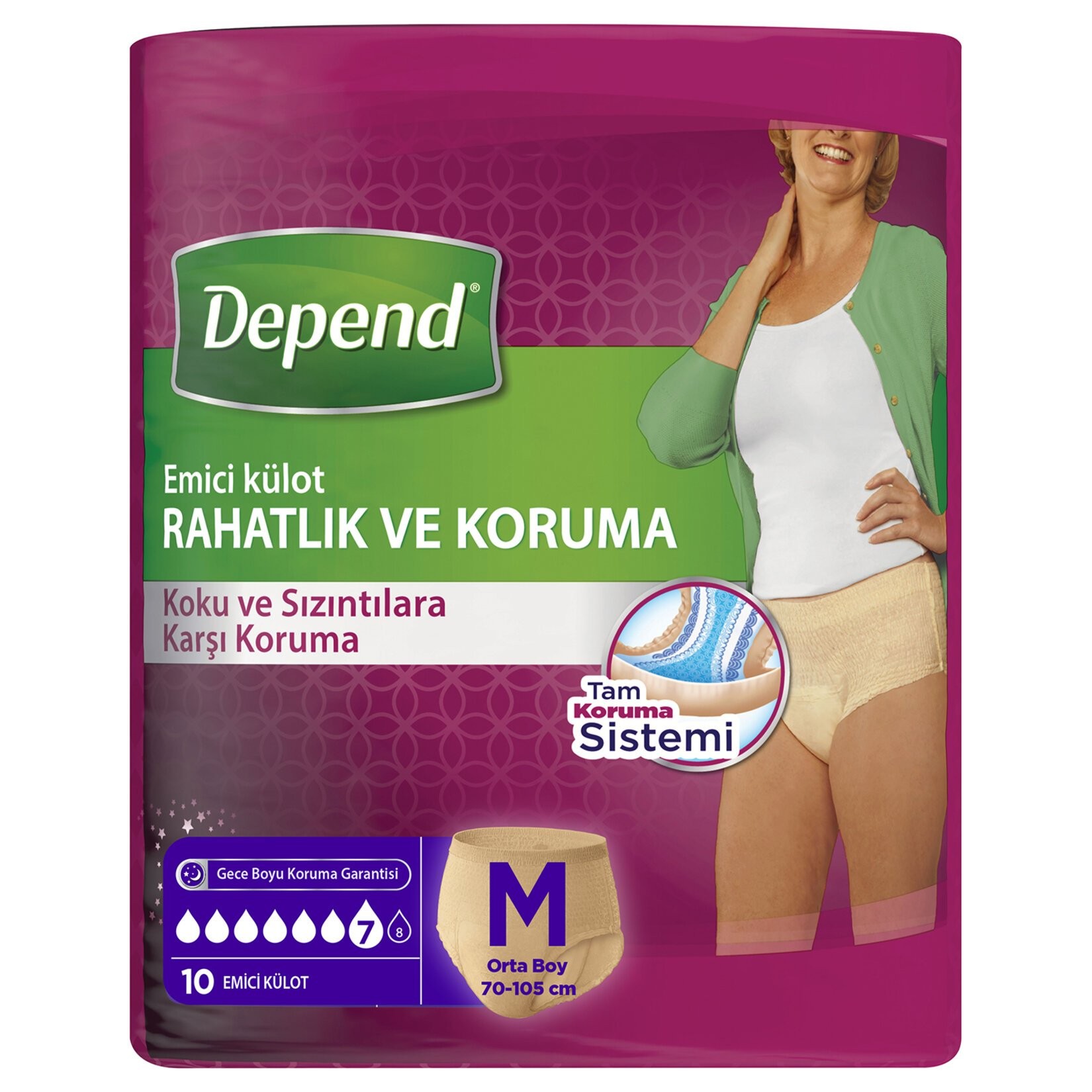 Depend Emici Külot Kadın Orta Boy 10 Adet