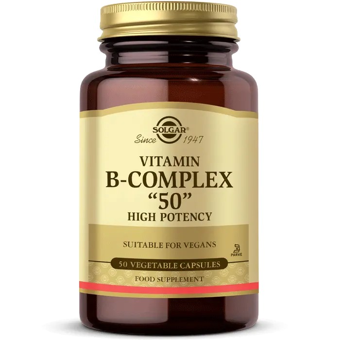 Solgar B Kompleks 50 Tüm B Vitaminleri İçeren 50 Kapsül