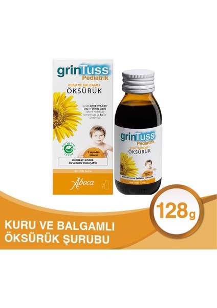 Grintuss Pediatrik Öksürük Şurubu Çocuklar İçin 128 gr
