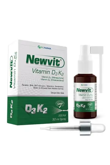 Newvit Vitamin D3K2 Damla D3 ve K2 Vitamini Takviyesi 30 ml Şişe