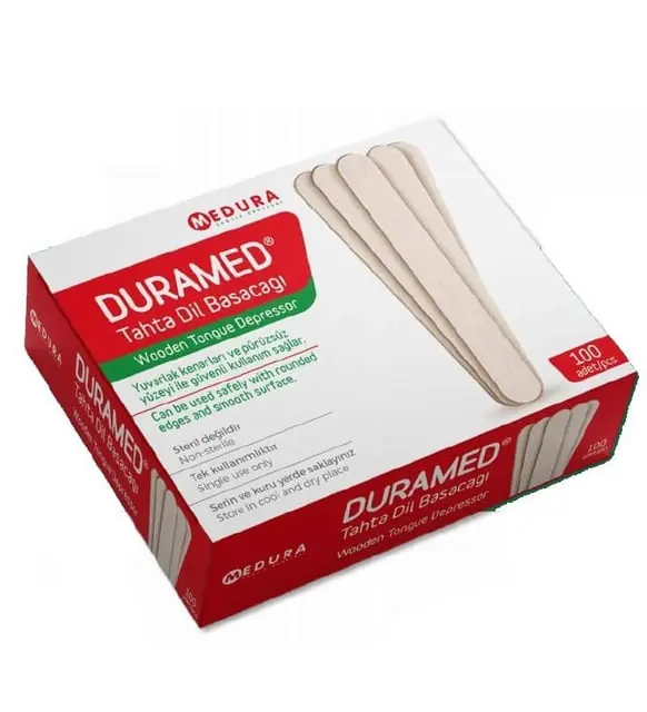 Duramed Abeslang Tek Kullanımlık Dil Basacağı 100 Adet ürün ve ambalaj