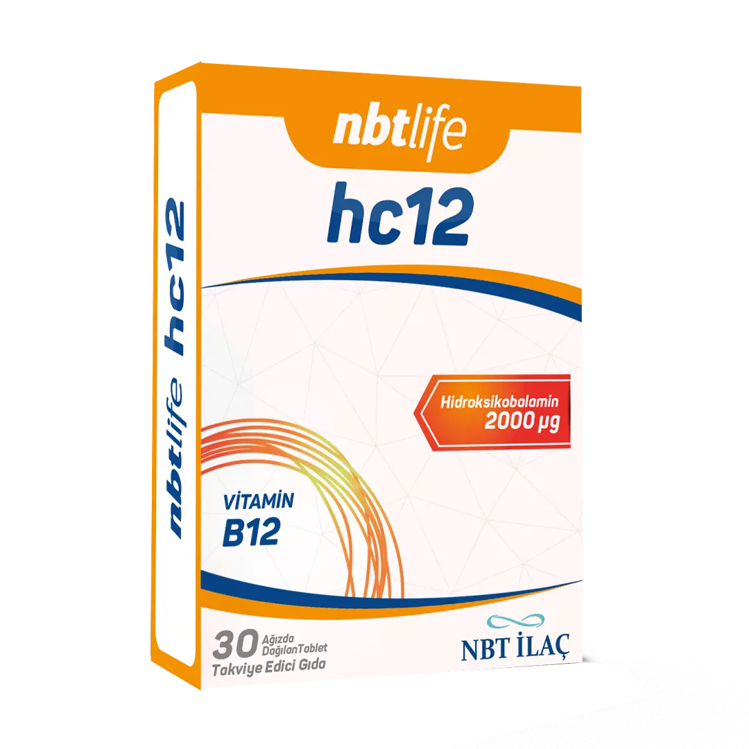 NBT Life HC12 B12 Vitamini Çiğneme Tableti 2000 mcg 30 Adet ürün görseli
