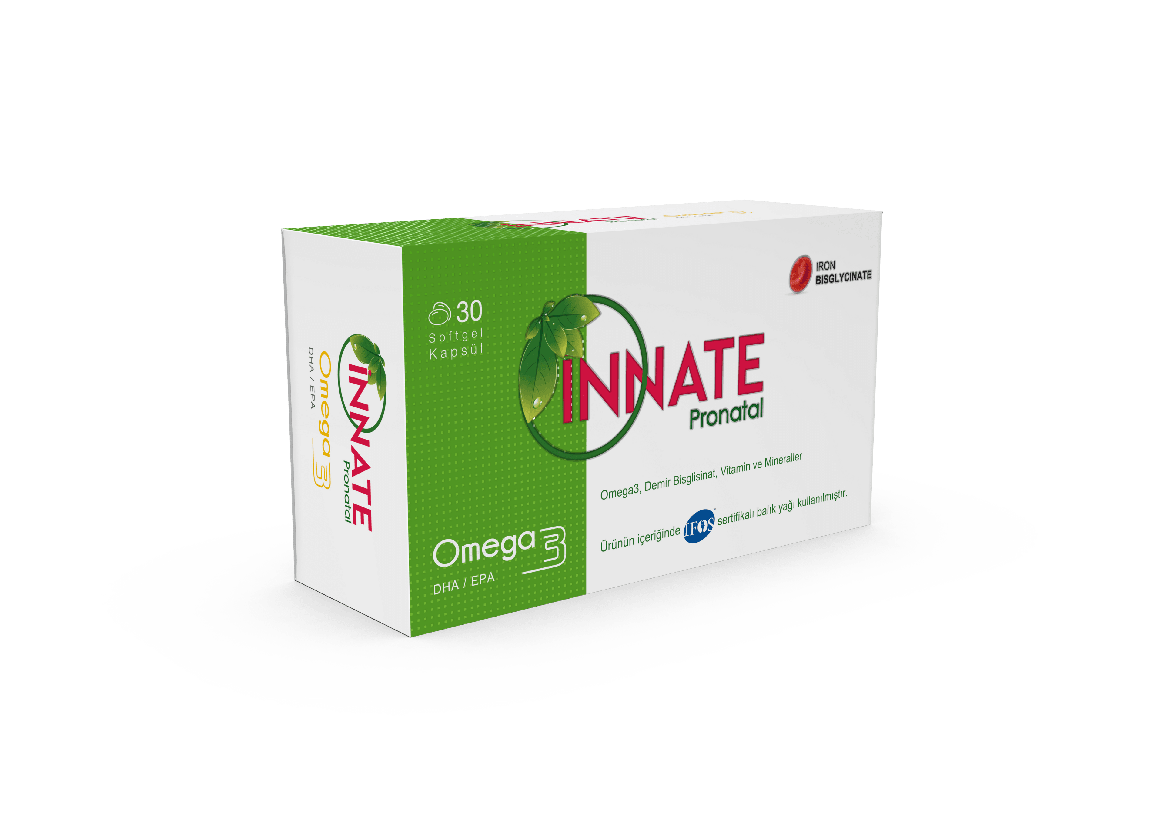 Innate Pronatal Kapsül Gebelik İçin Omega-3 Vitamin Mineral Takviyesi 30 Kapsül