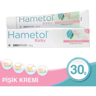 Hametol Baby Pişik Kremi Bebekler İçin 30 gr ürün ambalajı