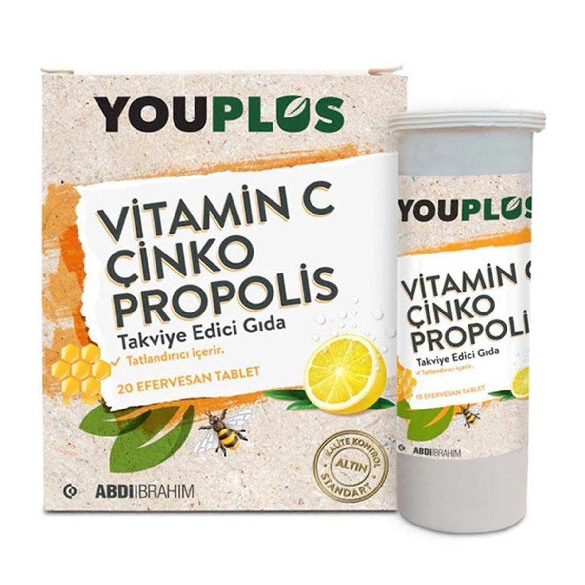 Youplus Vitamin C + Çinko + Propolis Efervesan Tablet 20 Tablet