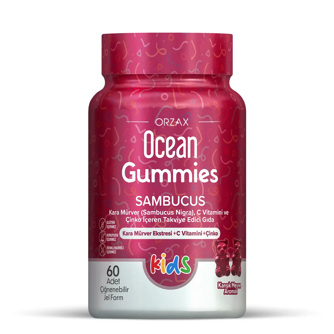 Orzax Ocean Gummies Kids Sambucus Çiğnenebilir 60 Adet ürün görseli