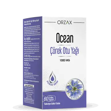 Orzax Ocean Çörek Otu Yağı 1000 mg Bağışıklık Desteği 60 Kapsül