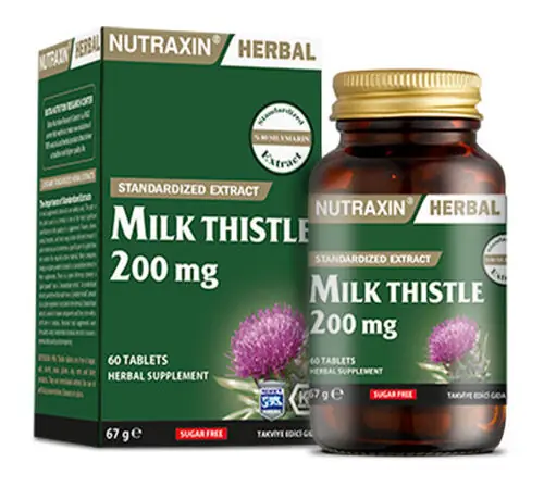 Nutraxin Milk Thistle Tablet 60 Tablet kutu ve ambalaj