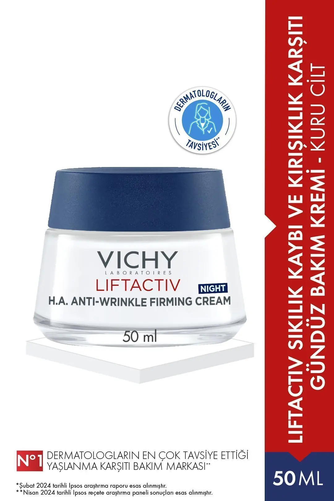 Vichy Liftactiv Gece Kremi 50 ml ürün ambalajı
