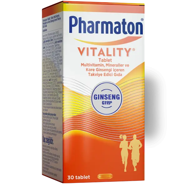 Pharmaton Vitality Ginseng İçeren Multivitamin 30 Tablet kutu ve ambalaj