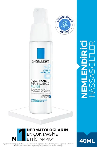 La Roche-Posay Toleriane Dermallergo Fluid Hassas Ciltler İçin Nemlendirici ürün ambalajı
