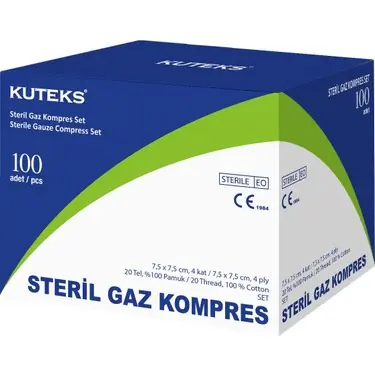 Kuteks Gaz Kompres Kuteks 100 lü ürün ve ambalaj