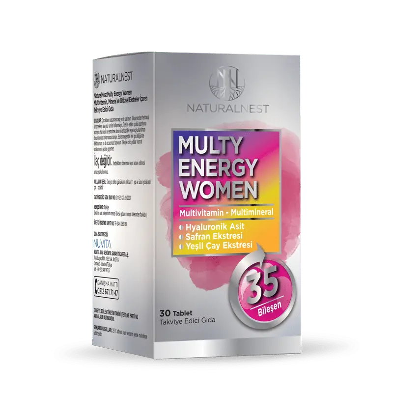 Naturalnest Multy Energy Women Kadın Multivitamin ve Mineral 30 Tablet ürün görseli