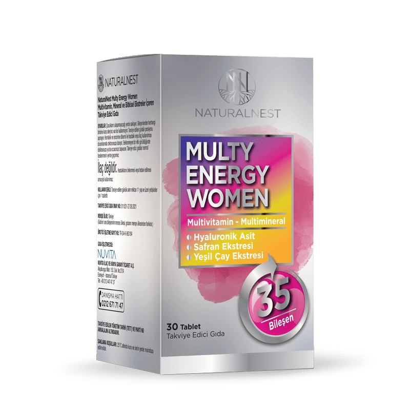 Naturalnest Multy Energy Women Kadın Multivitamin 30 Tablet