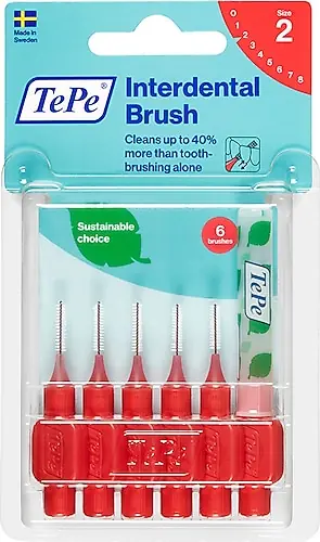 TePe T182 Blister Kırmızı 0.5 mm 6'lı ürün ambalajı