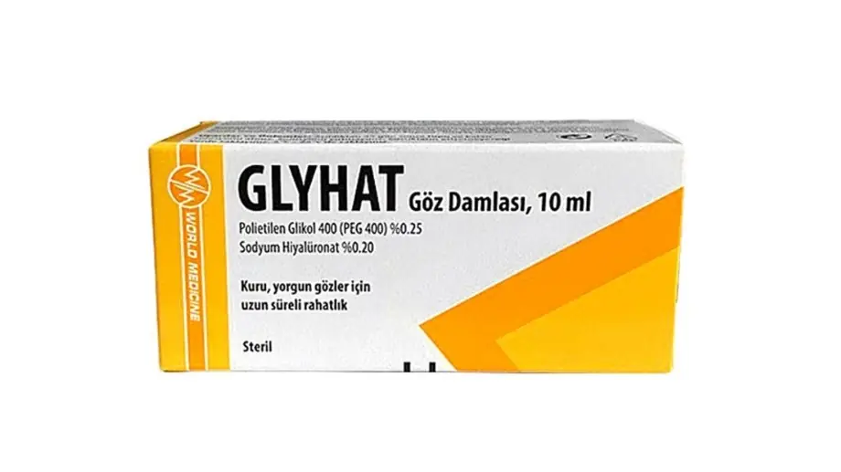 Glyhat Göz Damlası Göz Kuruluğu ve Rahatlatma 10 ml ürün ve ambalaj