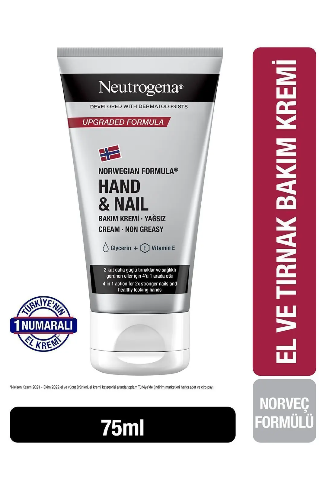 Neutrogena El ve Tırnak Bakım Kremi 75 ml ürün ambalajı