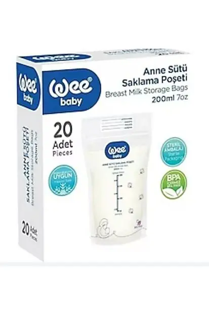 Wee Süt Saklama Poşeti 20'lu ürün ve ambalaj
