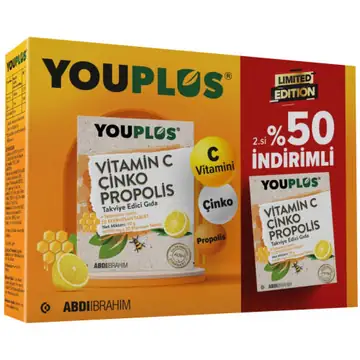 Youplus Vitamin C Efervesan Suda Eriyen Tablet - 2.si %50 İNDİRİMLİ (2x20 Adet)