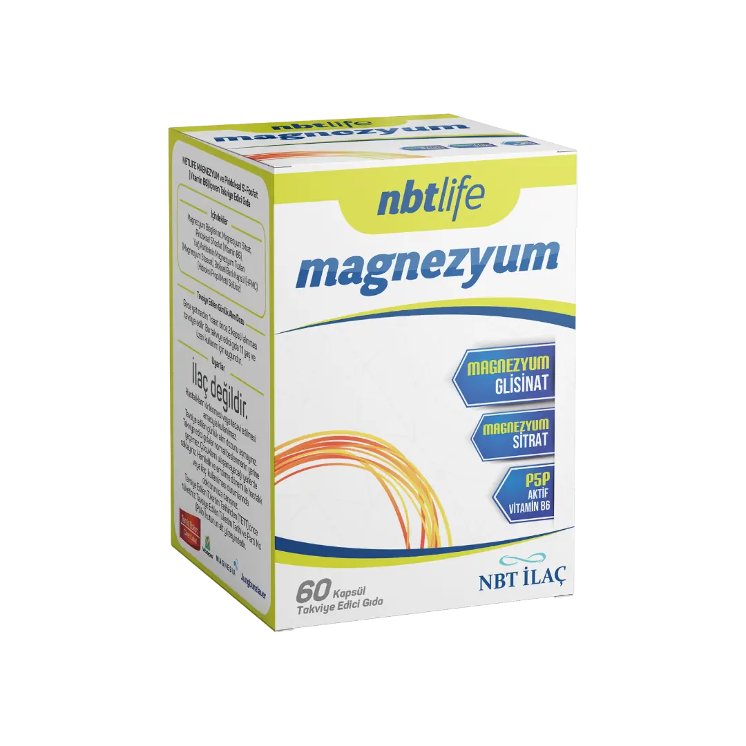 NBT Life Magnezyum P5P B6 Vitamini İçeren Takviye 60 Kapsül ürün görseli