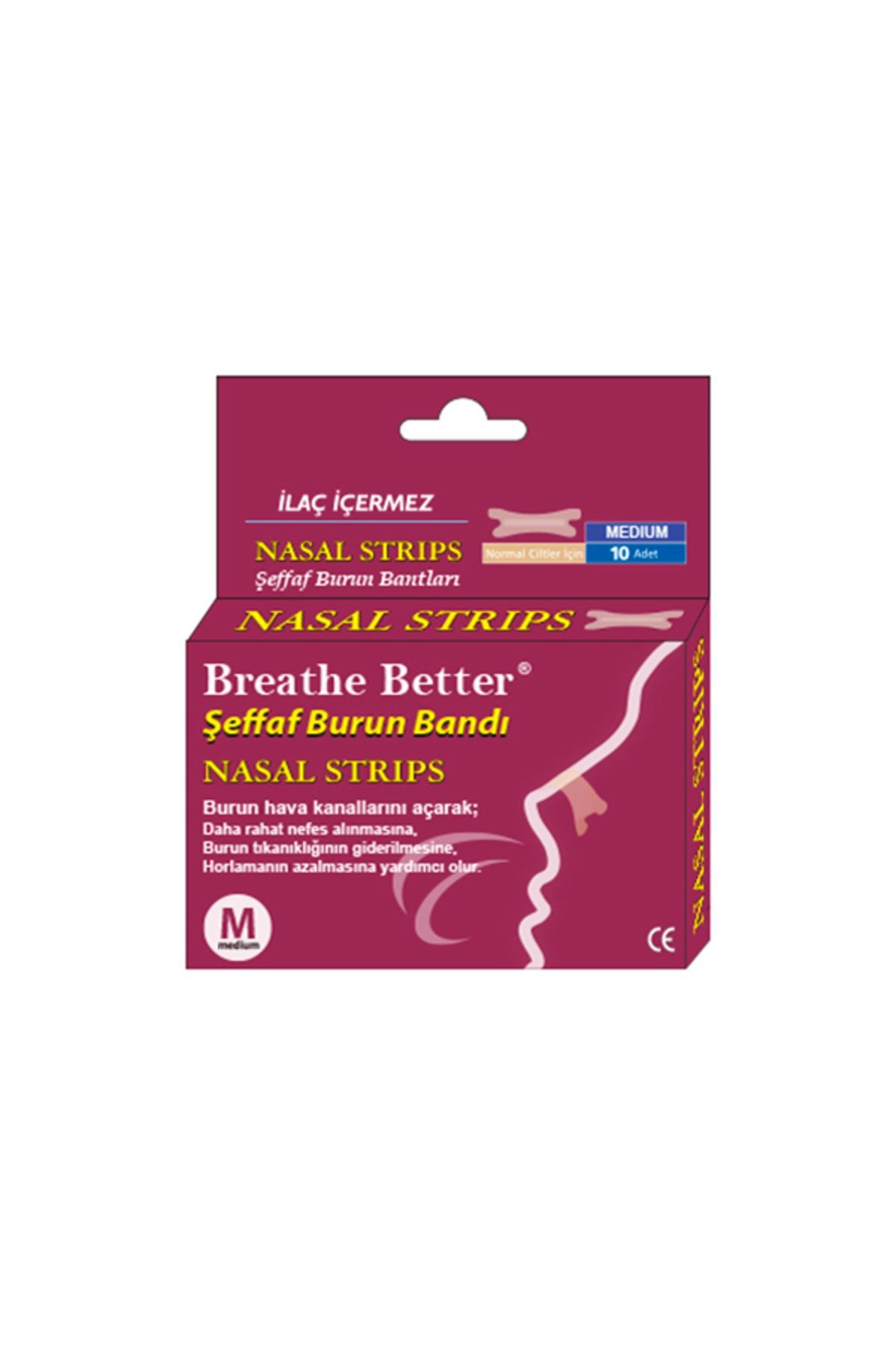 Breathe Better Şeffaf Burun Bandı 10 Adet Burun Açıcı