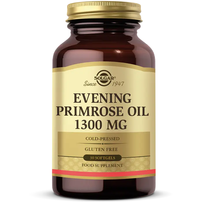 Solgar Primroz Yağı 1300 mg GLA İçeren 30 Softgel kutu ve ambalaj