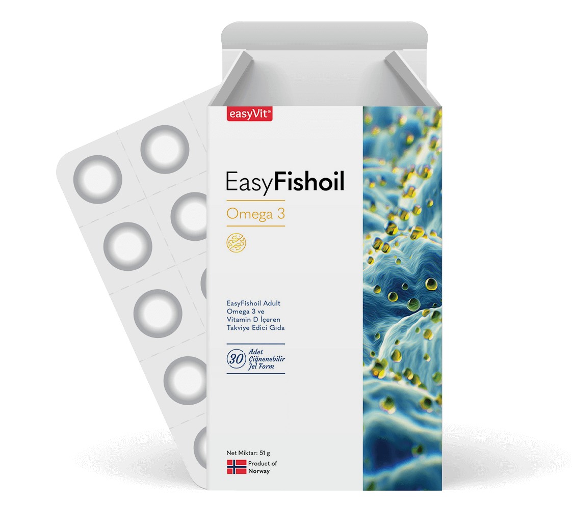 Easyvit EasyFishoil Adult Balık Yağı Çiğnenebilir Jel (Omega 3 & D Vitamini) 30 Adet