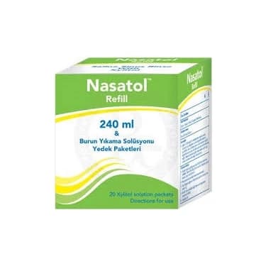 Nasatol Refill Burun Yıkama Solüsyonu Yedek 20 Saşe ürün ve ambalaj