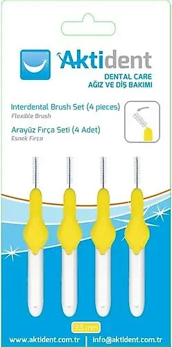 Aktident Diş Arası Fırça Sarı 3.5 mm 4 Adet ürün görseli