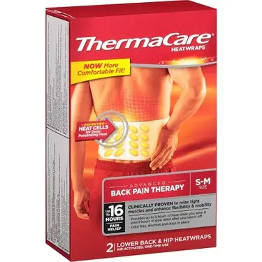 Thermacare Isı Bandı Bel ve Kalça Ağrı Giderici 2 Flaster ürün ve ambalaj