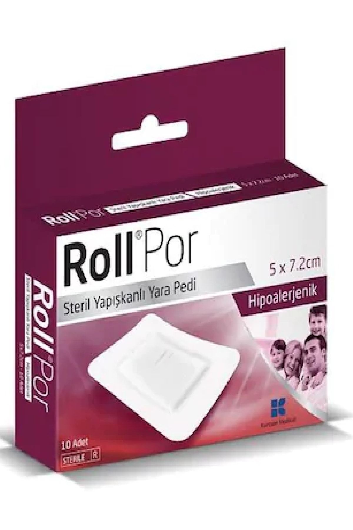 Rollpor Yara Pedi 5cmx7.2cm 10'lu Yapışkanlı Yara Pedi
